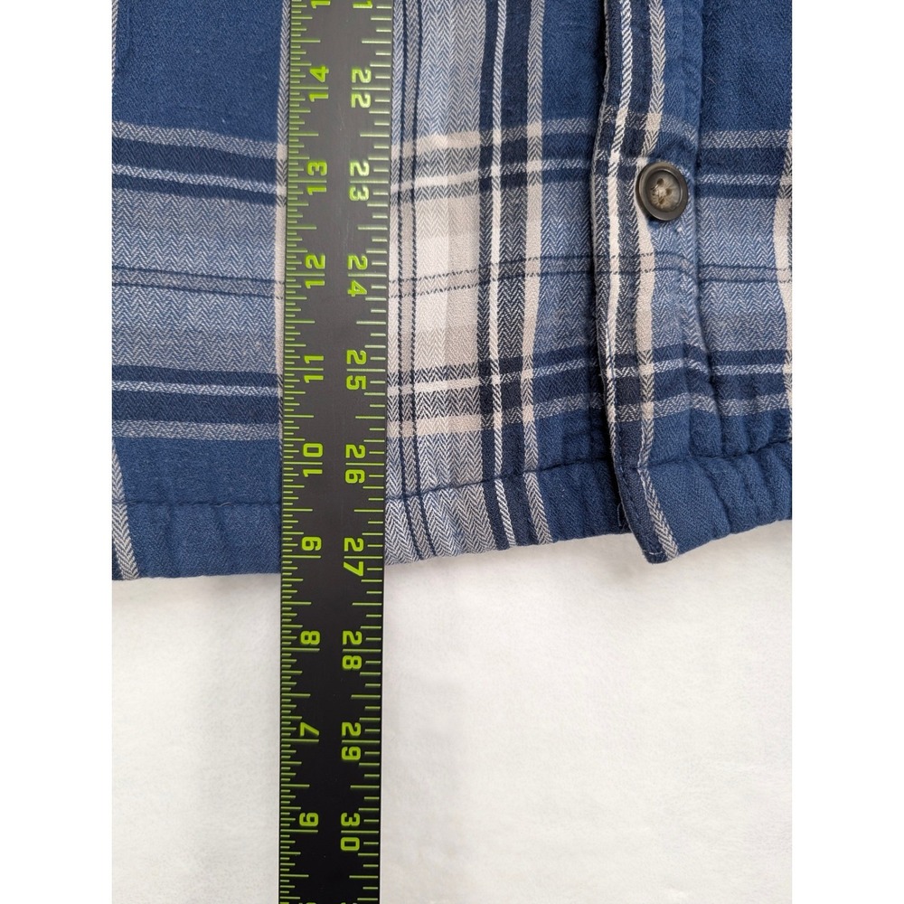 Faded Glory Men's Plaid Flannel Sherpa Lined Jacket Blue Beige Black Size M - Picture 5 of 7